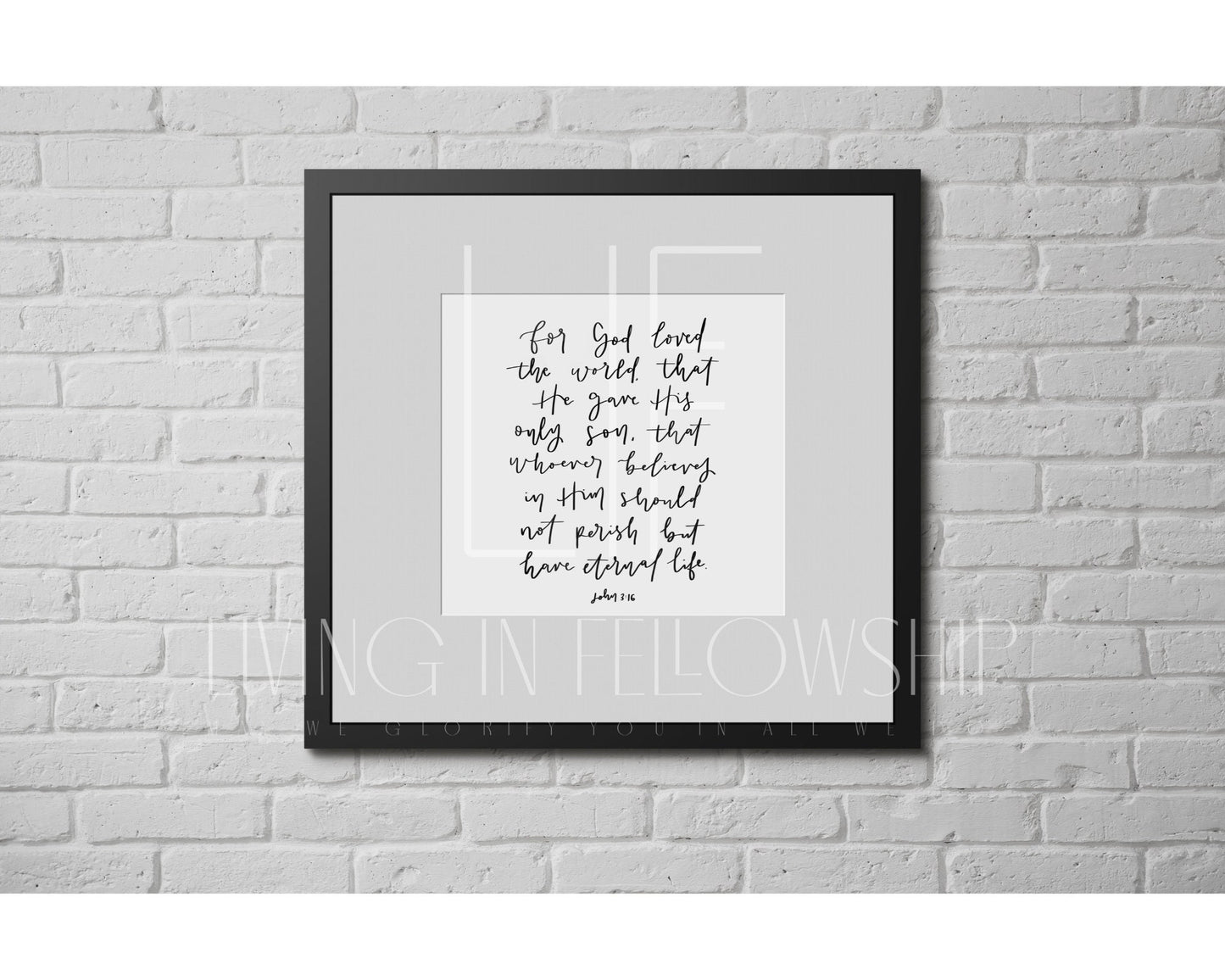 Handwritten Verse John 3:16