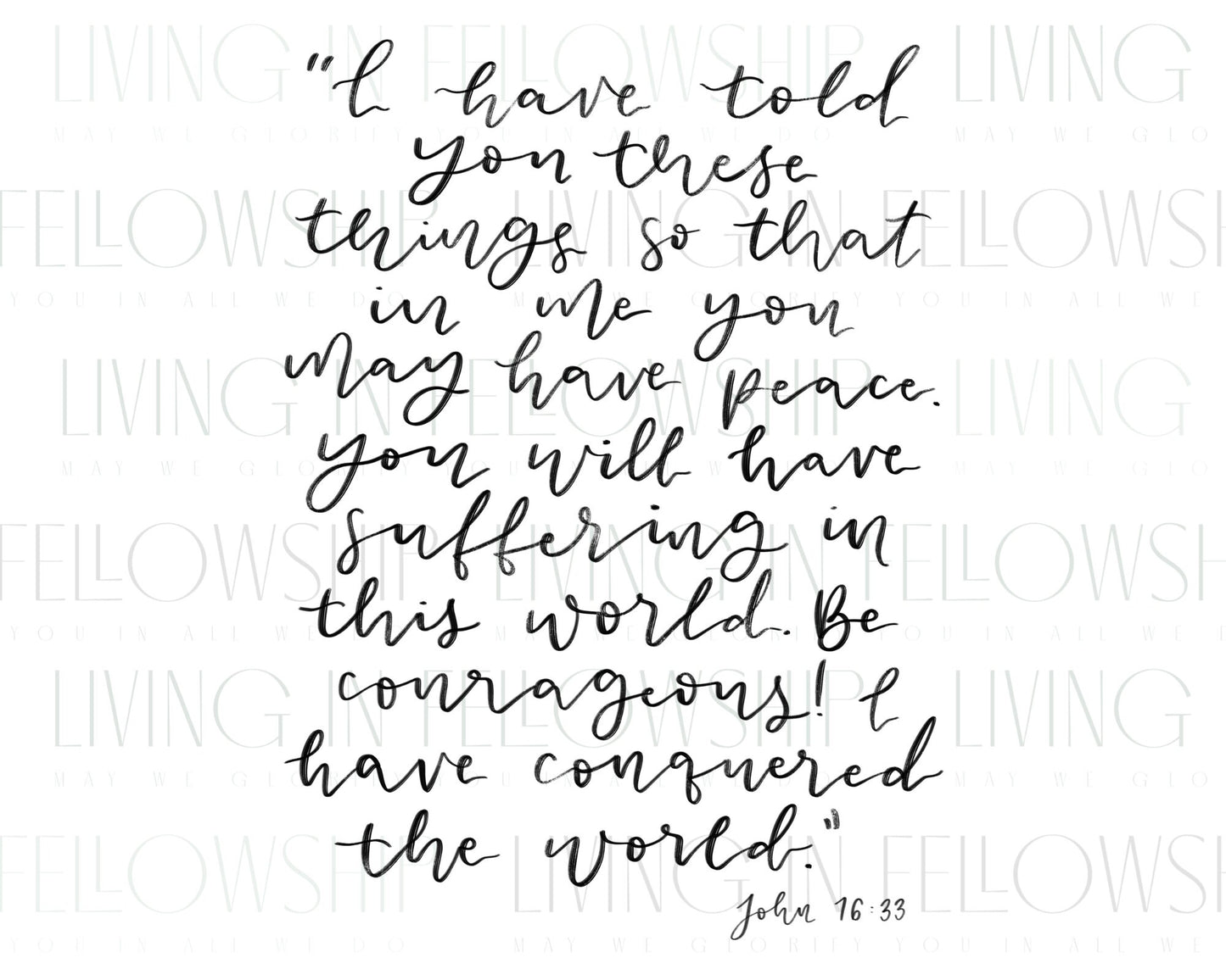 Handwritten Verse John 16:33
