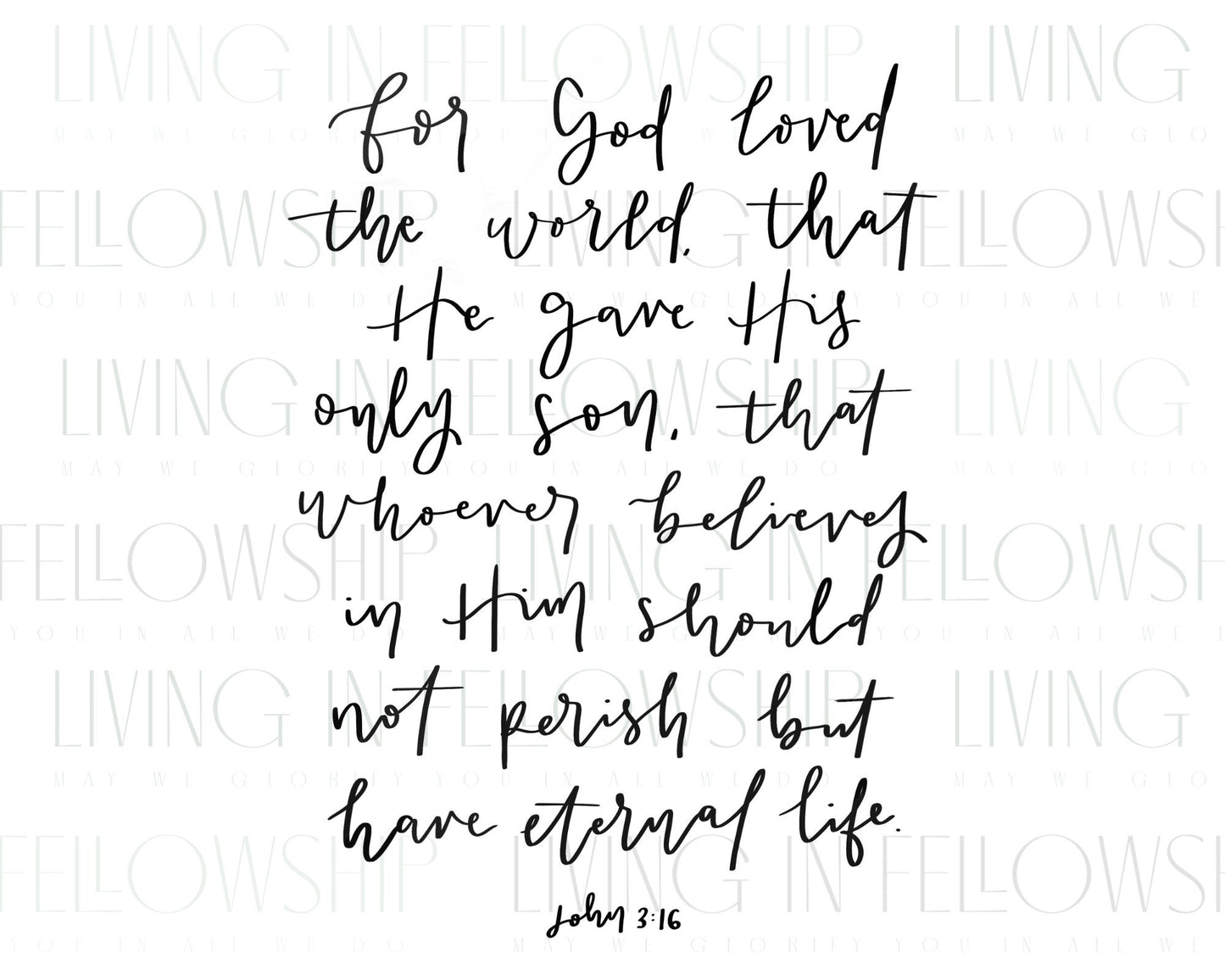 Handwritten Verse John 3:16