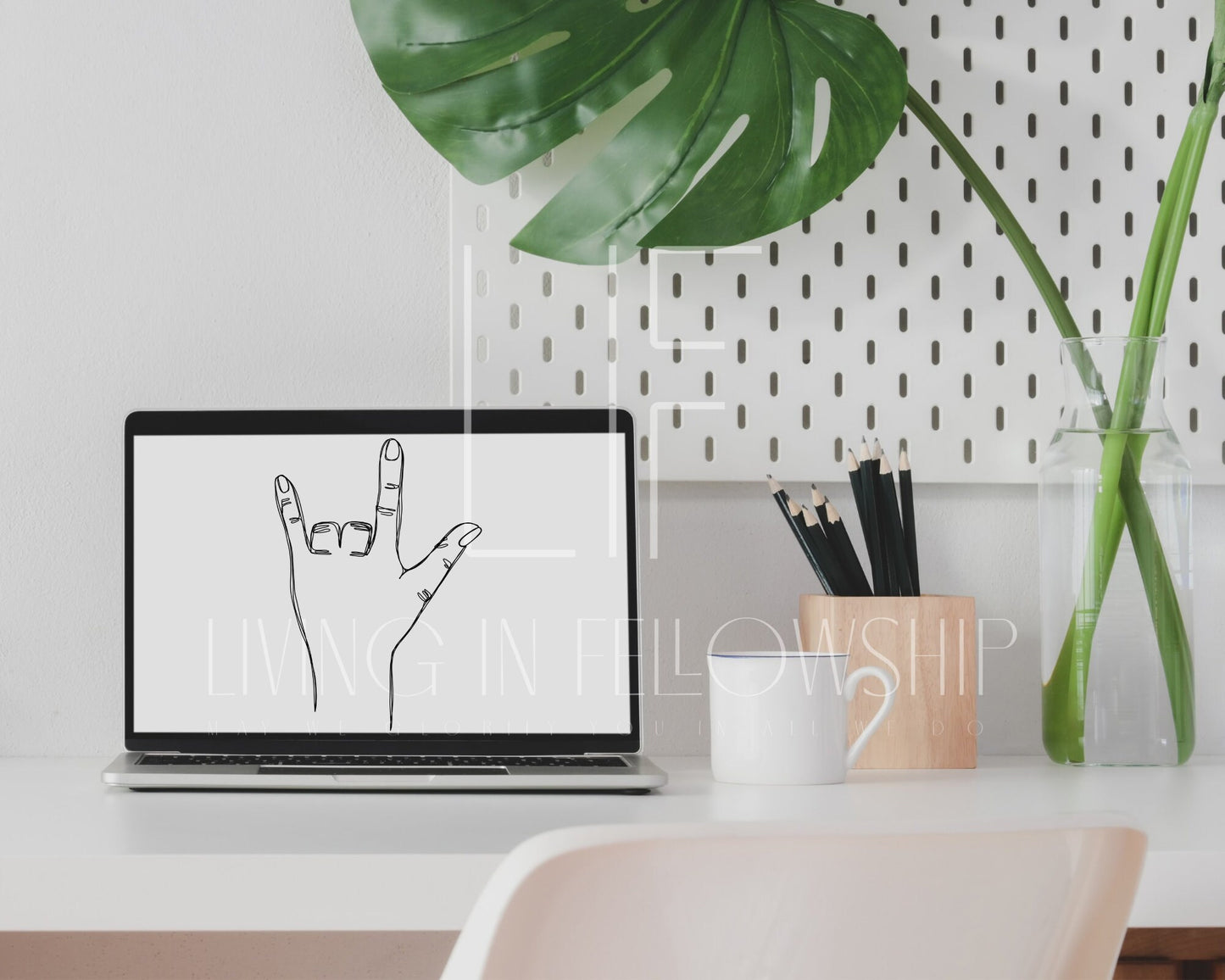 Hand Drawn Print |  ASL "I Love You"