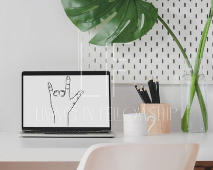 Hand Drawn Print |  ASL "I Love You"