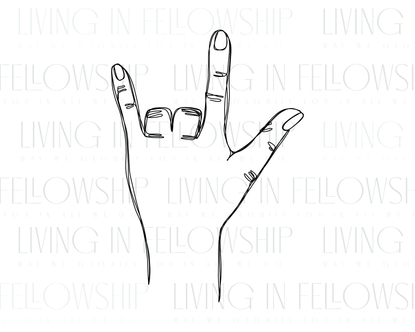 Hand Drawn Print |  ASL "I Love You"