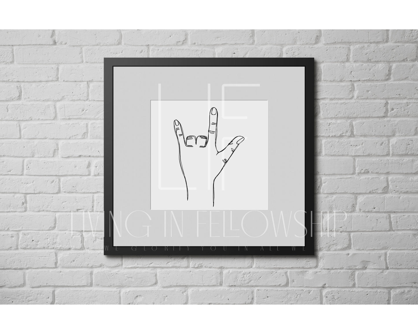 Hand Drawn Print |  ASL "I Love You"